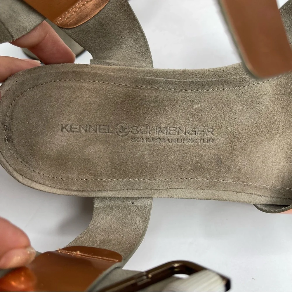 Kennel & Schmenger Rose Gold/Cooper Metallic Platform Sandal Size 8 Designer Y2K